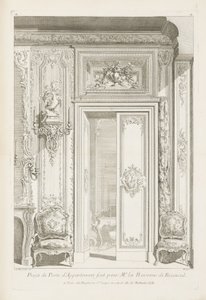 Project for an Apartment Door made for Madame la Baronne de Bezenval by Juste Aurèle Meissonnier